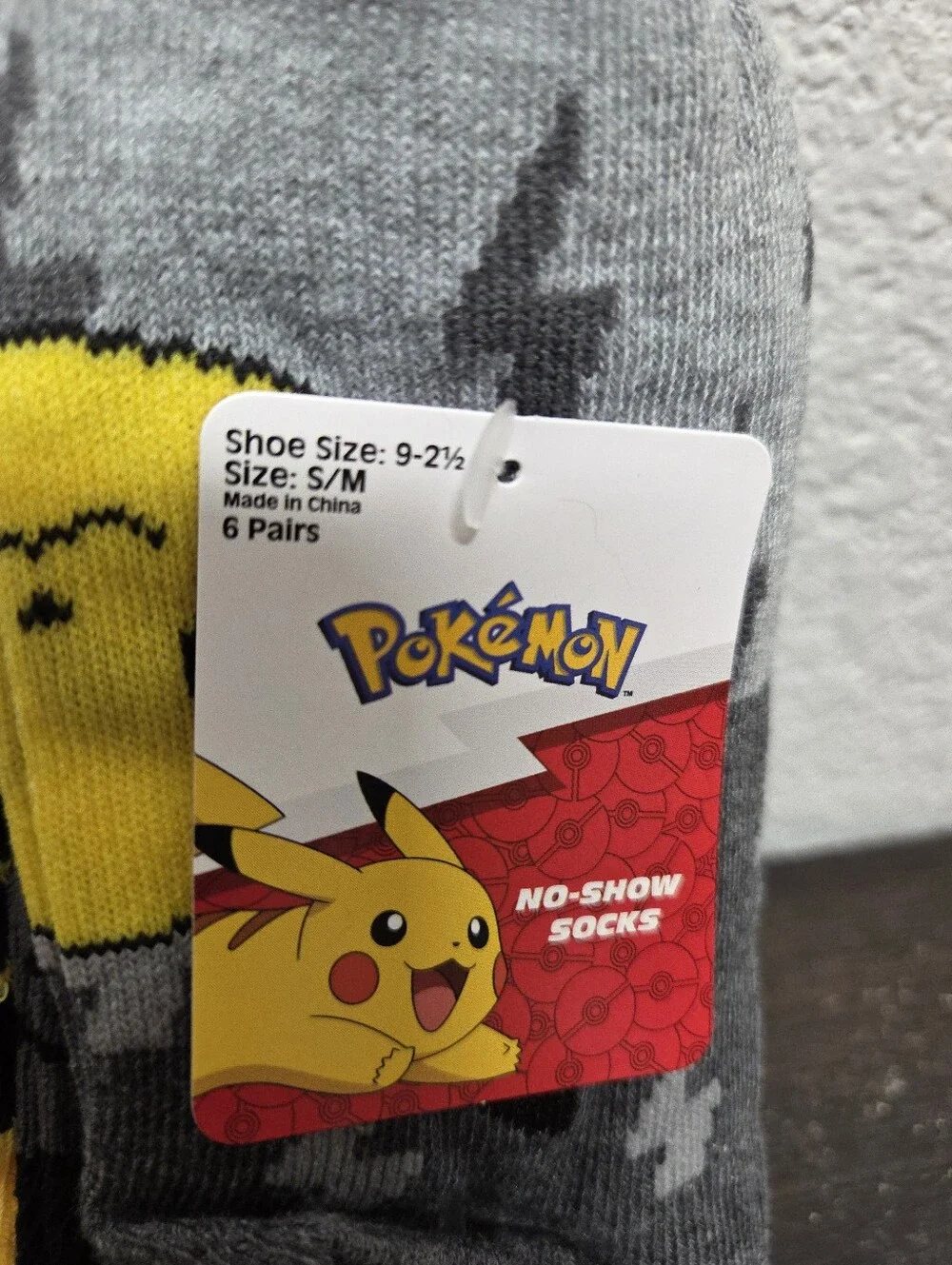 Pokemon Kids No Show Socks Small/Medium 9-2.5 6 Pair Nwt